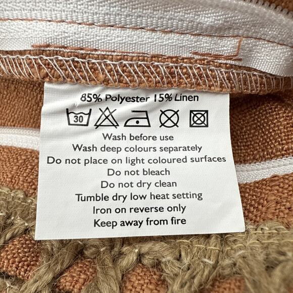 Phantoscope Orange Decorative Throw Pillow COVER Linen Trim Farmhouse *READ... - Picture 5 of 10